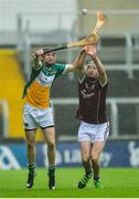 19 June 2016; James Mulrooney of Offaly and Padraic Mannion of Galway during the Leinster GAA Hurling Senior Championship Semi-Final match between Galway and Offaly at O'Moore Park in Portlaoise, Co Laois. Photo by Cody Glenn/Sportsfile
