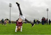 19 June 2016; Galway supporter Alannah Clancy, age 6, from Carlow Town celebrates after the match between Galway and Offaly at O'Moore Park in Portlaoise, Co Laois. Photo by Cody Glenn/Sportsfile
