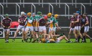 19 June 2016; Players from both teams tussele during the match between Galway and Offaly at O'Moore Park in Portlaoise, Co Laois. Photo by Cody Glenn/Sportsfile