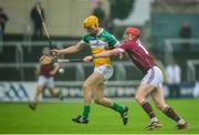 19 June 2016; Paddy Murphy of Offaly in action against Conor Whelan of Galway during the Leinster GAA Hurling Senior Championship Semi-Final match between Galway and Offaly at O'Moore Park in Portlaoise, Co Laois. Photo by Cody Glenn/Sportsfile