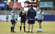 21 June 2016; Ireland defence coach Andy Farrell with backs, from left, Stuart Olding, Paddy Jackson and Luke Marshall during squad training at Nelson Mandela Metropolitan University, Port Elizabeth, South Africa. Photo by Brendan Moran/Sportsfile