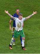 22 June 2016; James McClean of Republic of Ireland appeals for a penalty during the UEFA Euro 2016 Group E match between Italy and Republic of Ireland at Stade Pierre-Mauroy in Lille, France. Photo by Paul Mohan / Sportsfile