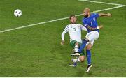 22 June 2016; Simone Zaza of Italy attempts a shot during the UEFA Euro 2016 Group E match between Italy and Republic of Ireland at Stade Pierre-Mauroy in Lille, France. Photo by Paul Mohan / Sportsfile