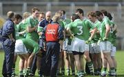 11 July 2010; Fermanagh manager Malachy O'Rourke, centre, talks to his squad at half time. GAA Football All-Ireland Senior Championship Qualifier Round 2, Fermanagh v Armagh, Brewster Park, Enniskillen, Co. Fermanagh. Picture credit: Oliver McVeigh / SPORTSFILE