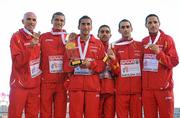 1 August 2010; The Spanish team, winners of the Gold Team Medals in the Men's Marathon. 20th European Athletics Championships Montjuïc Olympic Stadium, Barcelona, Spain. Picture credit: Brendan Moran / SPORTSFILE