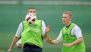 2 August 2010; Conor Powell, left, Bohemians, in action against his team-mate Conor Kenna, St.Patrick's Athletic, during squad training ahead of the Airtricity League XI v Manchester United friendly match on Wednesday 4th August. Airtricity League XI Squad Training, Gannon Park, Malahide, Dublin. Picture credit: David Maher / SPORTSFILE