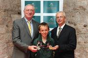 5 August 2010; Bertram Allen, individual gold medallist and team silver medallist at the European Pony Showjumping Championships 2010, pictured with Joe Walsh, Chairman of Horse Sport Ireland, and John Treacy, Chief Executive of the Irish Sports Council. RDS, Ballsbridge, Dublin. Picture credit: Matt Browne / SPORTSFILE