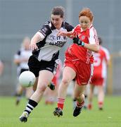 7 August 2010; Roisin Colleary, Sligo, in action against Sinead McLaughlin, Tyrone. TG4 Ladies Football All-Ireland Senior Championship Qualifier Round 2, Tyrone v Sligo, Cusack Park, Mullingar, Co. Westmeath. Picture credit: Matt Browne / SPORTSFILE