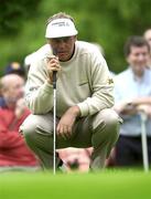 7 July 2001; Darren Clarke of Northern Ireland lines up a putt on the second green during Round Three of the Smurfit European Open Golf Championship at the K Club in Straffan, Kildare. Photo by Aoife Rice/Sportsfile