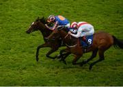 26 June 2016; Eventual winner Roly Poly, with Ryan Moore up, races ahead of Seafront, with Pat Smullen up, on their way to winning the Grangecon Stud Stakess at the Curragh Racecourse in the Curragh, Co. Kildare. Photo by Cody Glenn/Sportsfile