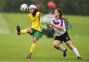 26 June 2016; Amy Boyle-Carr of Donegal Women's League in action against Zoe Keegan of Midlands Schoolgirls League during their FAI U16 Gaynor Cup Plate Final at University of Limerick in Limerick. Photo by Diarmuid Greene/Sportsfile