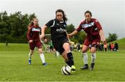26 June 2016; Tiegan Ruddy of Metropolitan Girls League in action against Aoife Thompson, left, and Lucia Lobato of Galway and District League during their FAI U16 Gaynor Cup Final at University of Limerick in Limerick. Photo by Diarmuid Greene/Sportsfile