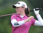 8 August 2010; Lisa Maguire watches her drive from the 18th tee box. AIB Ladies Irish Open Golf Championship, Killeen Castle, Co. Meath. Picture credit: Matt Browne / SPORTSFILE