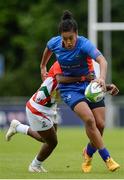 25 June 2016; Bella Milo of Samoa is tackled by Sophie Razafiarisoa of Madagascar during the World Rugby Women's Sevens Olympic Repechage Pool A match between Samoa and Madagascar at UCD Sports Centre in Belfield, Dublin. Photo by Seb Daly/Sportsfile