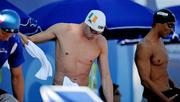 12 August 2010; Ireland's Barry Murphy, from Drumcondra, Dublin, prepares for Heat 3 of the Men's 100m Freestyle. Murphy finished his heat in a time of 51.23. 2010 LEN European Long Course Swimming Championships, Alfred Hajos Swimming Complex, Budapest, Hungary. Picture credit: Brian Lawless / SPORTSFILE