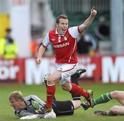 13 August 2010; Danny North, St. Patrick's Athletic, celebrates after scoring his side's first goal. Airtricity League Premier Division, Bray Wanderers v St. Patrick's Athletic, Carlisle Grounds, Bray, Co. Wicklow. Picture credit: Barry Cregg / SPORTSFILE