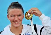 14 August 2010; Ireland's Grainne Murphy, from New Ross, Co. Wexford, with her Silver medal after finishing second in the final of the Women's 1500m Freestyle with a time of 16:02.29, setting a new Irish record by over 8 seconds. 2010 LEN European Long Course Swimming Championships, Alfred Hajos Swimming Complex, Budapest, Hungary. Picture credit: Brian Lawless / SPORTSFILE