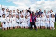 2 July 2016; Donna Malone from Clane, Co Kildare, lifts the cup on behalf of the team after the All-Ireland Ladies Football U14 'A' Championship Final at McDonagh Park in Nenagh, Co Tipperary. Photo by Ray Lohan/SPORTSFILE