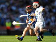 15 August 2010; Oisín Grant, Gaelscoil Bhun Cranncha, Co. Donegal, representing Tipperary, in action against John Mullins, Scoil Eoin Baiste S.N.S., Clontarf, Co. Dublin, representing Waterford. GAA INTO Mini-Sevens during half time of the GAA Hurling All-Ireland Senior Championship Semi-Final, Waterford v Tipperary, Croke Park, Dublin. Picture credit: Stephen McCarthy / SPORTSFILE