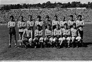 28 August 1983; The Dublin team, back row, left to right, Tommy Conroy, Barney Rock, John Caffrey, Joe McNally, John O'Leary, Anton O'Toole, Mick Holden, Gerry Hargan, Ciarán Duff, front row, left to right, Brian Mullins, PJ Buckley, Tommy Drumm, Ray Hazley, Pat Canavan, Jim Roynane prior to the All-Ireland Senior Football Championship Semi-Final Replay match between Dublin and Cork at Páirc Uí Chaoimh in Cork. Photo by Ray McManus/Sportsfile