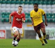 19 August 2010; Tom Cleverley, Manchester United Reserves, in action against Chuks Aneke, Arsenal Reserves. Platinum One Challenge, Arsenal Reserves v Manchester United Reserves, Tallaght Stadium, Tallaght, Dublin. Picture credit: Brian Lawless / SPORTSFILE