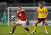 19 August 2010; Robbie Brady, Manchester United Reserves, in action against Tom Cruise, Arsenal Reserves. Platinum One Challenge, Arsenal Reserves v Manchester United Reserves, Tallaght Stadium, Tallaght, Dublin. Picture credit: Brian Lawless / SPORTSFILE
