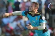 3 July 2016; David Miller of St Lucia Zouks sends in a return through to the wicket keeper during Match 6 of the Hero Caribbean Premier League between St Kitts & Nevis Patriots and St Lucia Zouks at Warner Park in Basseterre, St Kitts. Photo by Ashley Allen/Sportsfile