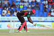 3 July 2016; Patriots allrounder Carlos Brathwaite is clean bowled by Shane Watson during Match 6 of the Hero Caribbean Premier League between St Kitts & Nevis Patriots and St Lucia Zouks at Warner Park in Basseterre, St Kitts. Photo by Ashley Allen/Sportsfile