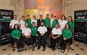 5 July 2016; The Irish Paralympic Team for the 2016 Rio Paralympic Games with Minister of State for Tourism and Sport Patrick O’Donovan T.D. at City Hall in Dublin. Photo by Sportsfile