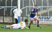 5 July 2016; Evan Lowry of Laois celebrates after scoring his side's goal during the Electric Ireland Leinster GAA Football Minor Championship Semi-Final match between Laois and Offaly at O'Moore Park in Portlaoise, Co. Laois. Photo by David Maher/Sportsfile