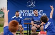 6 July 2016; Leinster rugby players Dave Kearney, left, and Mick Kearney during a questions and answers session during the Bank of Ireland Leinster Rugby Camp at Balbriggan RFC in Balbriggan, Co Dublin. Photo by Piaras Ó Mídheach/Sportsfile