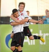 20 August 2010; Matthew Tipton, Dundalk, is congratulated by Steven Lennon after scoring his side's first goal. Airtricity League Premier Division, Dundalk v Bohemians Oriel Park, Dundalk, Co. Louth. Picture credit: Oliver McVeigh / SPORTSFILE