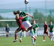 21 August 2010; Fiona O'Sullivan, Republic of Ireland, in action against Oxana Shmachkova, Russia. FIFA Women's World Cup Qualifier, Republic of Ireland v Russia, Ferrycarrig Park, Wexford. Picture credit: Matt Browne / SPORTSFILE