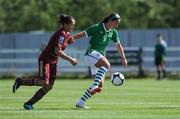 21 August 2010; Fiona O'Sullivan, Republic of Ireland, in action against Anna Kozhnikova, Russia. FIFA Women's World Cup Qualifier, Republic of Ireland v Russia, Ferrycarrig Park, Wexford. Picture credit: Matt Browne / SPORTSFILE