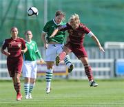 21 August 2010; Shannon Smyth, Republic of Ireland, in action against Tatiana Skotnikov, Russia. FIFA Women's World Cup Qualifier, Republic of Ireland v Russia, Ferrycarrig Park, Wexford. Picture credit: Matt Browne / SPORTSFILE