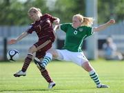 21 August 2010; Oxana Shmachkova, Russia, in action against Meabh de Burcha, Republic of Ireland. FIFA Women's World Cup Qualifier, Republic of Ireland v Russia, Ferrycarrig Park, Wexford. Picture credit: Matt Browne / SPORTSFILE