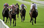 21 August 2010; Pathfork, with Fran Berry up, passes the post ahead of Glor Na Mara, with Kevin Manning up, to win The Galileo European Breeders Fund Futurity Stakes. Horse Racing, Curragh Racecourse, Co. Kildare. Picture credit: Barry Cregg / SPORTSFILE