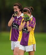 21 August 2010; Dejected Wexford players Nicola Cullen, left, and Roisin Kavanagh after the game. All-Ireland Ladies Football U16B Championship Final, Mayo v Wexford, St Rynagh's, Banagher, Co. Offaly. Picture credit: Brendan Moran / SPORTSFILE