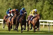 7 July 2016; Aared, left, with Chris Hayes up, leads Settle For Red, with Connor King up, who finished second, on their way to winning the Leopardstown Handicap, during the Bulmers Evening Meeting at Leopardstown in Dublin. Photo by Matt Browne/Sportsfile