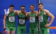 9 July 2016; The Ireland team, from left, Craig Lynch, Brian Gregan, Thomas Barr and David Gillick after the Men's 4 x 400m Relay qualifying round on day four of the 23rd European Athletics Championships at the Olympic Stadium in Amsterdam, Netherlands. Photo by Brendan Moran/Sportsfile