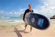 9 July 2016; Dale Steyn of the Jamaica Tallawahs surfing during a day off during the Hero Caribbean Premier League in Barbados. Photo by Ashley Allen/Sportsfile