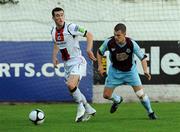 23 August 2010; Aaron Greene, Bohemians, in action against Mick Daly, Drogheda United. Airtricity League Premier Division, Drogheda United v Bohemians, United Park, Drogheda, Co. Louth. Picture credit: Oliver McVeigh / SPORTSFILE