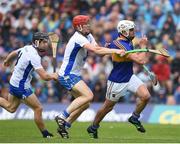 10 July 2016; Patrick Maher of Tipperary in action against Tadhg de Burca and Jamie Barron of Waterford during the Munster GAA Hurling Senior Championship Final match between Tipperary and Waterford at the Gaelic Grounds in Limerick. Photo by Eóin Noonan/Sportsfile