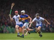 10 July 2016; Patrick Maher of Tipperary in action against Tadhg de Burca, left, and Jamie Barron of Waterford during the Munster GAA Hurling Senior Championship Final match between Tipperary and Waterford at the Gaelic Grounds in Limerick.  Photo by Stephen McCarthy/Sportsfile