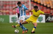 13 July 2016; Cian Kavanagh of Shelbourne in action against Alex Mowatt of Leeds United during a Pre-Season Friendly match between Shelbourne and Leeds United at Tolka Park in Dublin. Photo by David Fitzgerald/Sportsfile