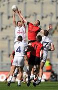 29 August 2010; Ronan Sweeney, Kildare, in action against Kalum King, Down. GAA Football All-Ireland Senior Championship Semi-Final, Kildare v Down, Croke Park, Dublin. Photo by Sportsfile