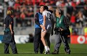 29 August 2010; Kildare manager Kieran McGeeney consoles captain John Doyle after the game. GAA Football All-Ireland Senior Championship Semi-Final, Kildare v Down, Croke Park, Dublin. Photo by Sportsfile