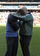 29 August 2010; Kildare manager Kieran McGeeney is consoled by Pauric Ashe, Chairman of Kildare County Board, after the final whistle. GAA Football All-Ireland Senior Championship Semi-Final, Kildare v Down, Croke Park, Dublin. Picture credit: Barry Cregg / SPORTSFILE