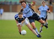 28 August 2010; Lindsay Peat, Dublin, in action against Lorraine Muckian, Laois. TG4 Ladies Football All-Ireland Senior Championship Semi-Final, Dublin v Laois, Dr. Cullen Park, Carlow. Picture credit: Brendan Moran / SPORTSFILE