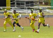 14 July 2016;  Jonathan Foo (L), Andre Mccarthy (2L), Shakib Al Hasan (2R) and Nkrumah Bonner (R) of the Jamaica Tallawahs during a training session at Sabina Park in Kingston, Jamaica. Photo by Randy Brooks /Sportsfile